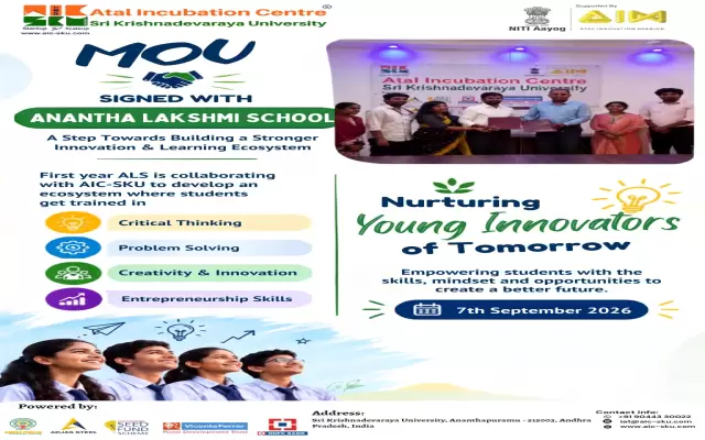 MoU BETWEEN AIC-SKU to Anantha Lakshmi English Medium School,